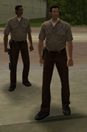 Tommy Vercetti and Lance Vance in police uniforms.