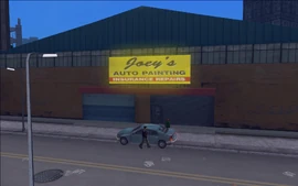 After arriving, Claude and Misty get out of the vehicle and walk into the garage.