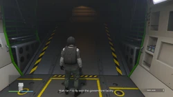 Wait for P to fly over the government facility.