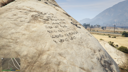 Message on the desert rocks.
