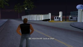 The truck explodes, giving Vic a window of time.