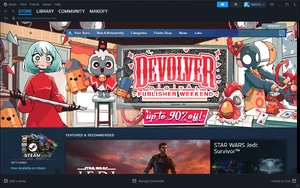 Front page of Steam as of April 2023.