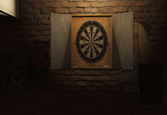The darts board inside Tequi-la-la.