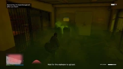 Approaching the hazardous gas will affect your health.