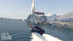 Transforming into a , with the tenth checkpoint in the distance