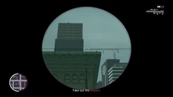 A sniper on this building's rooftop.