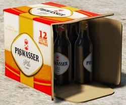 Opened box of Pißwasser bottles (GTA V).