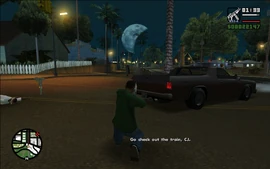 After CJ and his homies eliminate the Ballas, Ryder tells CJ to go and check out the loot on the train.