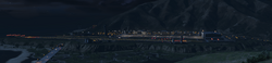 Fort Zancudo at night.