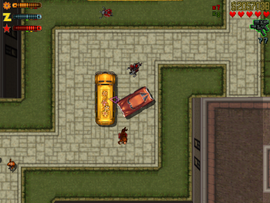 Parking the rigged car in front of Nova Bright's Karma Bus.