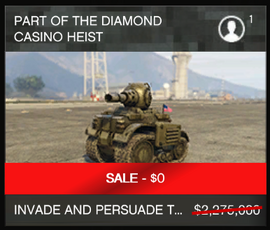 The Invade and Persuade Tank's 100% discount on Christmas Day.