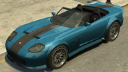 The Banshee with a vented hood in Grand Theft Auto IV. (Rear quarter view)