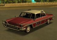 The car in the PS2 version of GTA San Andreas. Note the addition of racing numbers on the rooftop signs