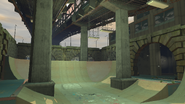 The skate park underneath the bridge in Fishmarket South.