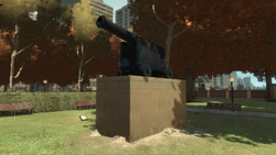 Unnamed cannon sculpture.