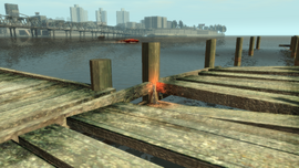 The pump shotgun at the pier.