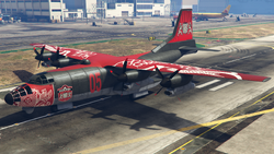 The RM-10 Bombushka with Vodka Bomba livery, sporting a Cherenkov Vodka emblem and coat of arms in Grand Theft Auto Online.