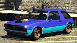 The NPC-modified Rhapsody in the enhanced version of GTA V. (rear quarter view)