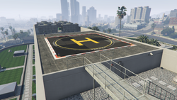 The helipad atop the casino.