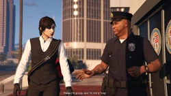 Vincent tells the player not to worry about him arresting them