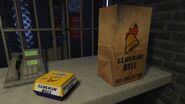 Cluckin' Bell meal as seen on the Nightclub clerk's table.