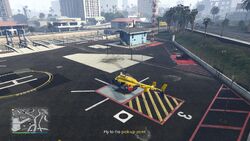 Fly to the pick-up point.