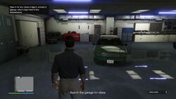 Search the garage for clues.