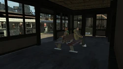 Seating area prior to entering the platforms.