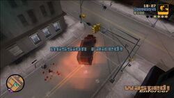 Mission Failed in GTA III (when Wasted).