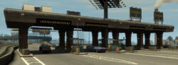 The East Borough Bridge tollbooths in Grand Theft Auto IV.