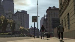 He falls to his death.