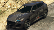 A Novak with a Meinmacht livery in Grand Theft Auto Online. (Rear quarter view)