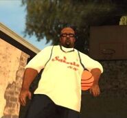 Big Smoke (beta model) wearing a Saints jersey.