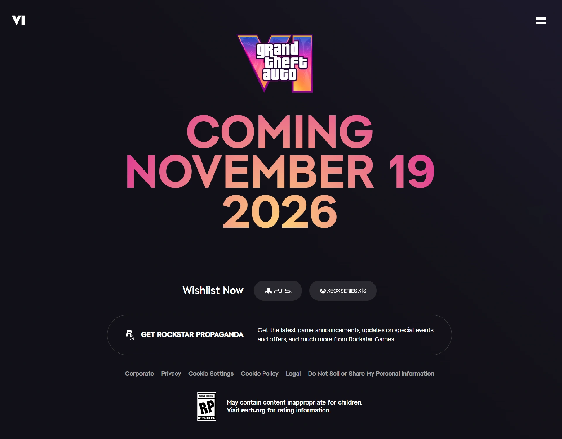 Grand Theft Auto VI Website | GTA Wiki | Fandom