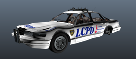 A prop variant of the wrecked Police Cruiser (cspolicewreck), appearing almost identical but without the burnt out bodywork.