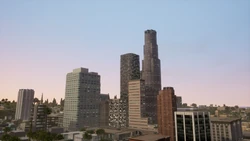 Downtown Los Santos as seen in Grand Theft Auto: San Andreas – The Definitive Edition.