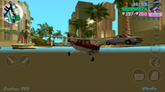 Spawned in traffic using minor mods in Grand Theft Auto: Vice City. Notice that it has sunk into the ground slightly, and Blue Hell is clearly visible.