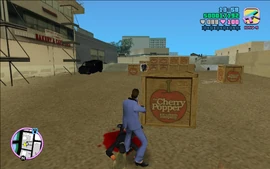 Tommy fighting his way through the factory's compound.