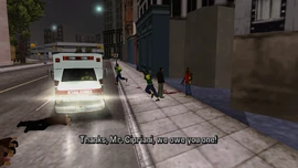 The Yardies thank Toni for the help, before leaving.