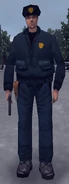Closeup of a Liberty City Police Department officer circa 2001, GTA III.