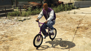 Ballas member riding a BMX during Scrapyard Survival