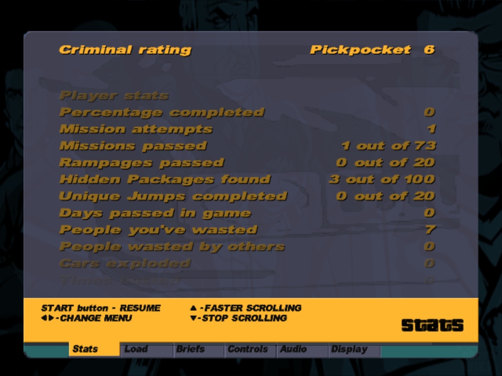 Map in the game menu for GTA 3