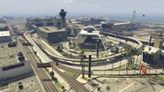 Overview of the Los Santos International Airport (LSIA) in Los Santos, San Andreas, in Grand Theft Auto V.