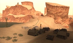 Las Brujas at another angle during the day; Arco del Oeste is visible in the background.