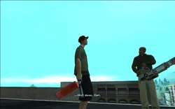 Carl shooting the last remaining planes.