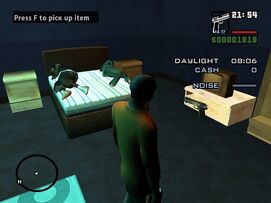 Stealing a pistol.