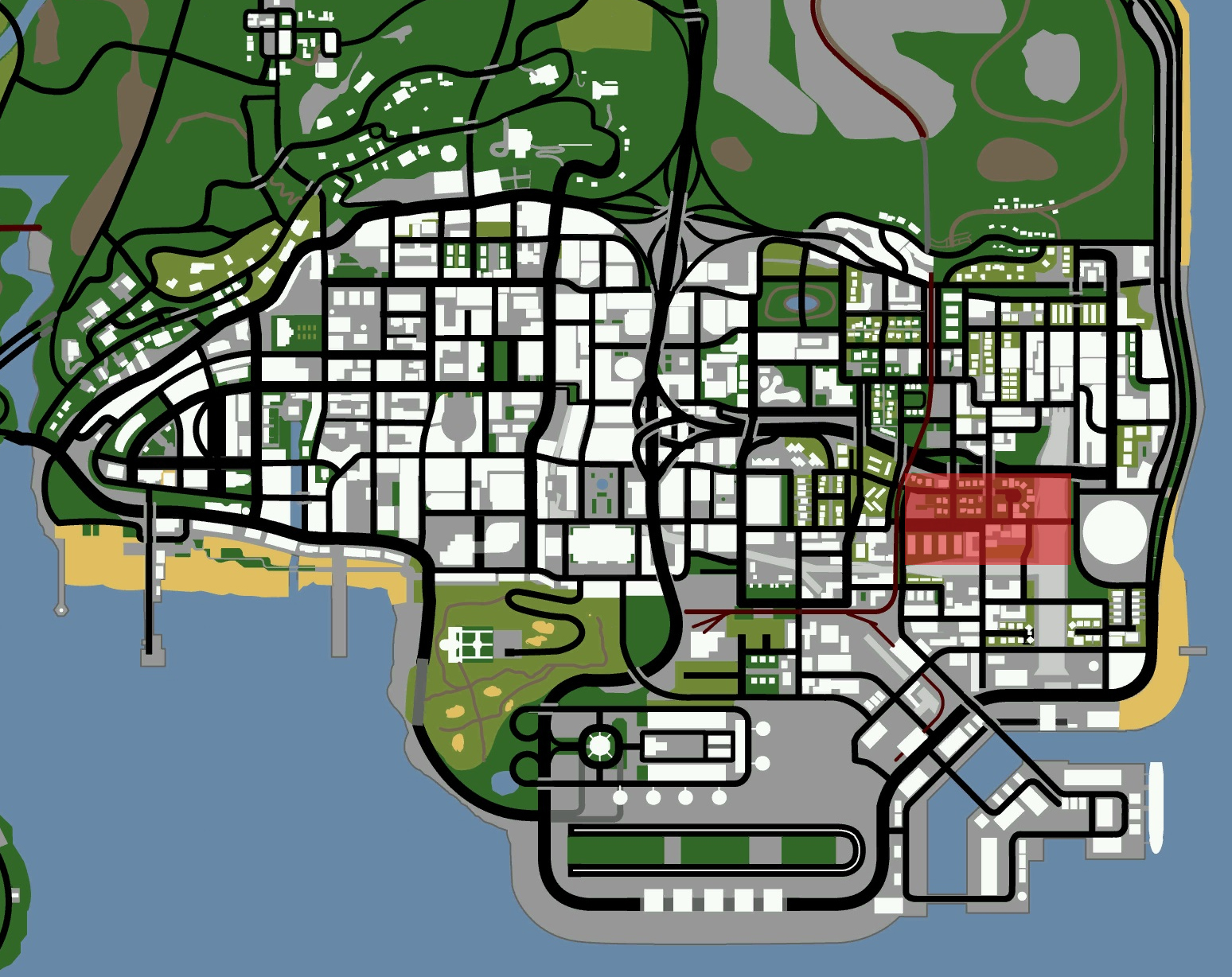 gta san andreas map strip bar location