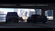 The Burrito speeding along the Del Perro Freeway.