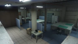 Laptop and product storage area.