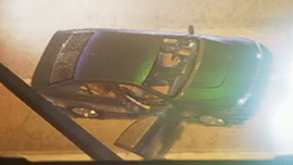 A Sultan parked at a Crosstown intersection in the first trailer.